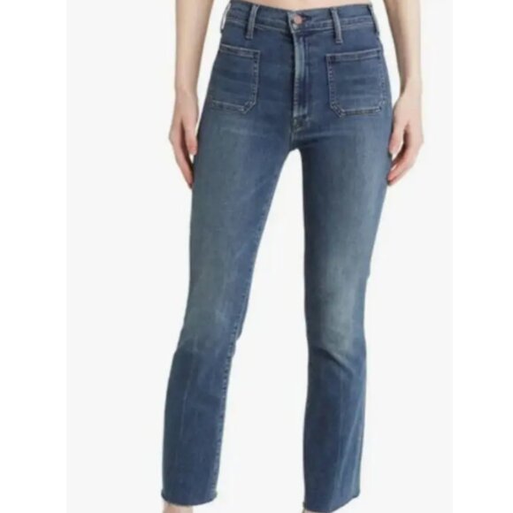 Mother The Hustler Patch Pocket Ankle Fray Jeans ~ Out for the Evening Size 27 - Picture 1 of 8